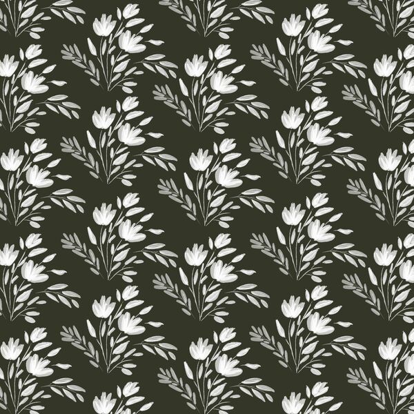 Etched Floral in Deep Ivy