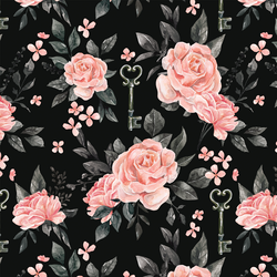 Moonlight Roses in Raven