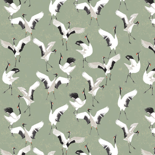 Dancing Cranes in Jade