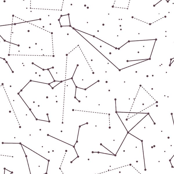 Star Charts in Raisin on White