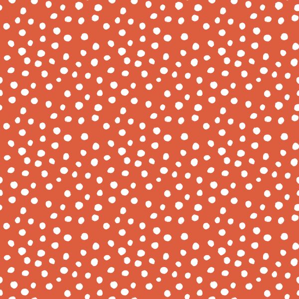 Little Modern Polka Dot in White on Heart Red