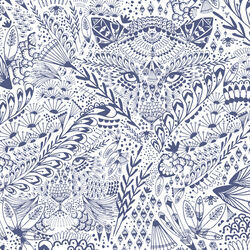 Hide and Seek in Indigo on White
