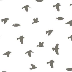 Flock Silhouette in Greige on White