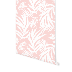 Palm Fronds in Powder Pink