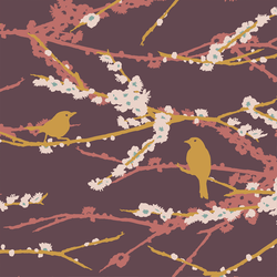 Aviary Sparrows in Plum