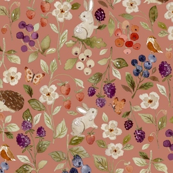 Berries and Bunnies in Persimmon