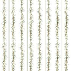 Pine Garland Stripe in White