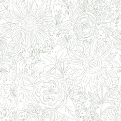 Paperie in Shaded Moss on White