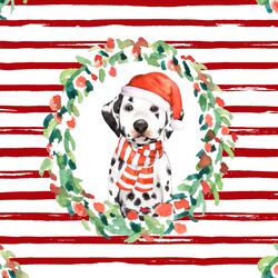 Holiday Wreath in Holly Red Stripes