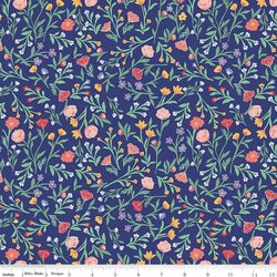 Scattered Vine in Navy