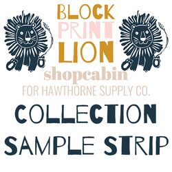 Block Print Lion Sample Strip