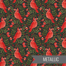 Cardinals in Evergreen Metallic