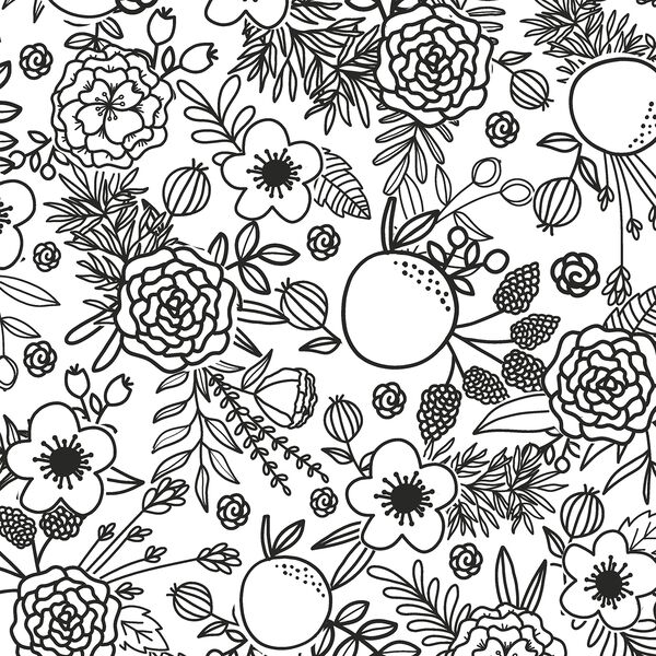 Floral Linework in Shadow