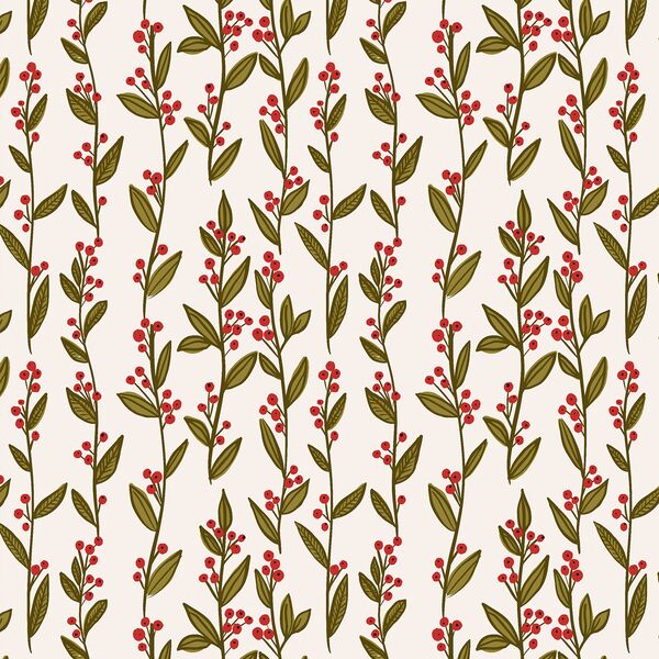 Holly Branches in Cream