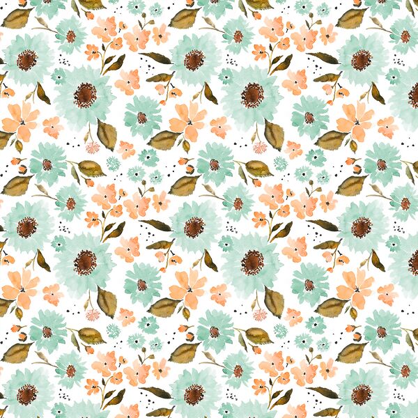 Little Sunflower Girl in Sweet Mint