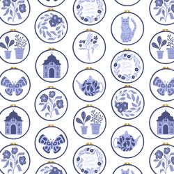 Embroidery in Navy Blue