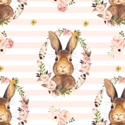 Bunny Love on Stripes in Pale Peach