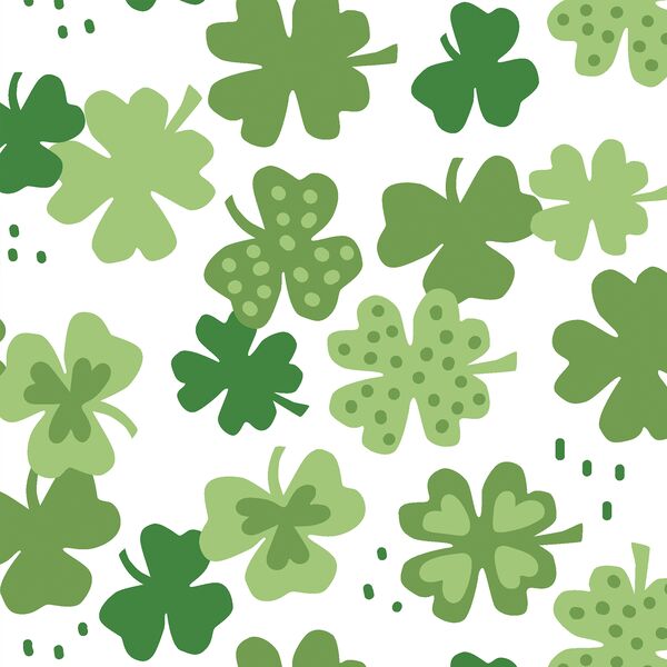 Large Shamrocks in White