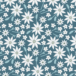 Flower Farm in Dusk Blue