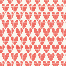 Origami Heart in Burnt Coral on Cream