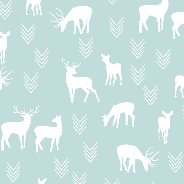 Deer Silhouette in Glacier Blue