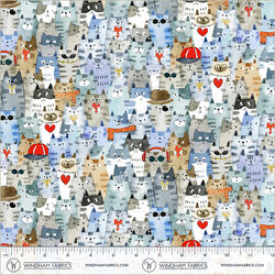 Feline Friends in Dusty Blue