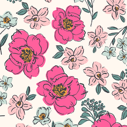 Large Cupid Floral in Hot Pink
