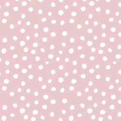 Modern Polka Dot in White on Powder Pink