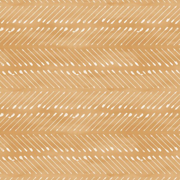 Chevron Arrows in White on Golden Mustard Wash