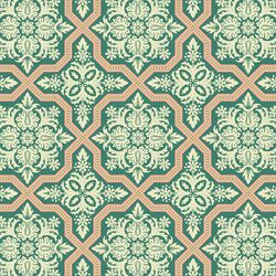 Tile Flourish in Jade Green