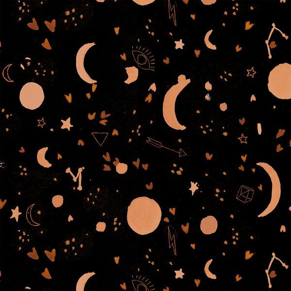 Celestial Moonlight and Hearts in Nighttime