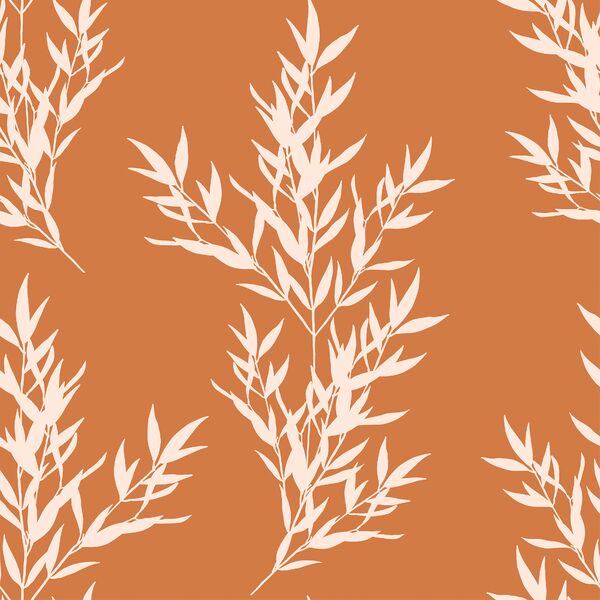 Branches in Pink Glow on Caramel
