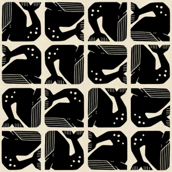 Grumpy Whale in Black Unbleached