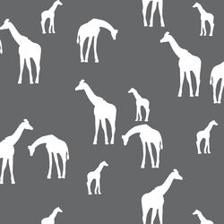 Giraffe Silhouette in Charcoal