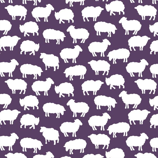 Sheep Silhouette in Aubergine