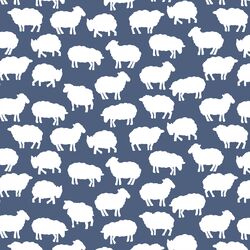 Sheep Silhouette in Midnight