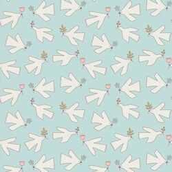 Spring Birds in Sky Blue