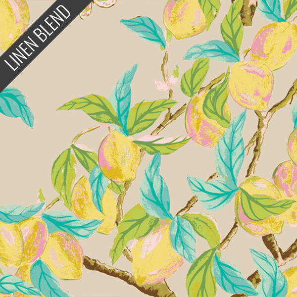 Amalfi Lemons Linen in Citrus