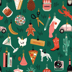 Bright Baubles in Dark Green