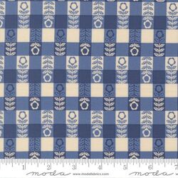 Flower Plaid in Cobalt