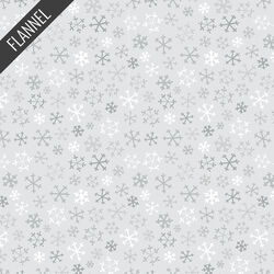 Snowflakes Flannel in Mist Gray