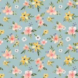 Garden Floral in Light Blue