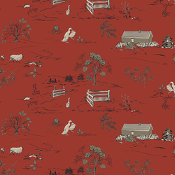 Country Estate in Deep Red