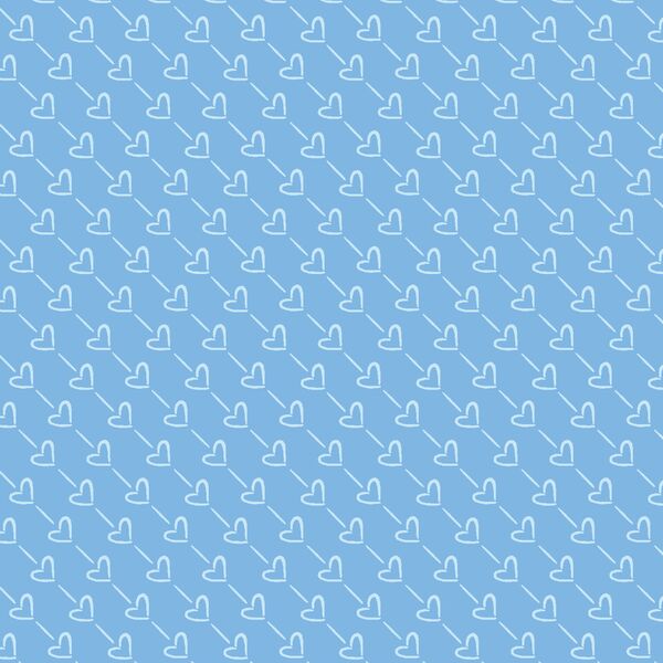 Striped Heart in Baby Blue
