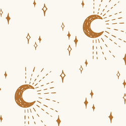 Large Moon Craft in Gold on Alabaster