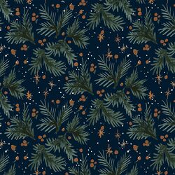 Pine Sprigs in Twilight Blue