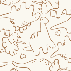 Large Jurassic Friends in Cashew Brown on Bone