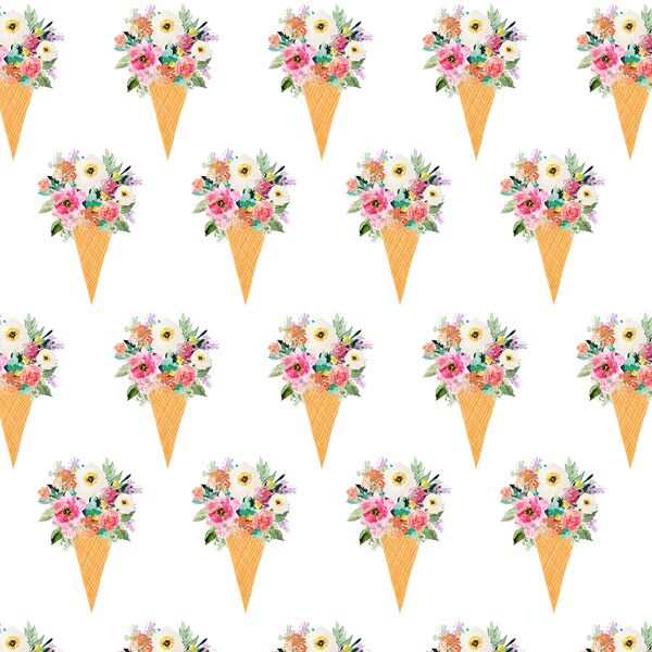 Floral Cone in Rainbow