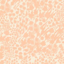 Silhouette Floral in Coral on Light Cream