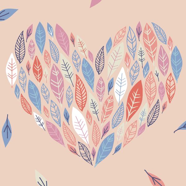 Feathered Hearts in Shell